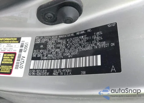 2008 Toyota Sienna Limited from USA, damaged, VIN 5TDBK22C78S012774